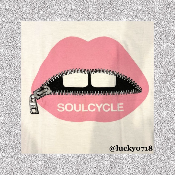 Lauren Moshi x SoulCycle NWOT White with Pink Zip Mouth Tank Sz S - Picture 3 of 7